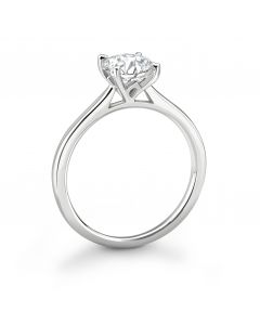 Platinum brilliant round cut single stone diamond engagement ring. 0.50cts