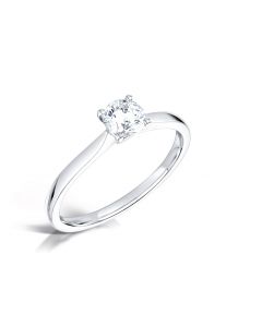 Platinum brilliant round single stone diamond engagement ring. 0.51cts