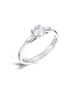 Platinum brilliant round cut diamond engagement ring. 0.56cts