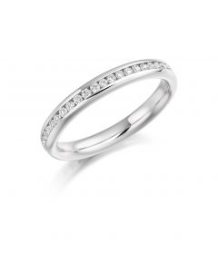 Platinum full hoop brilliant round cut diamond eternity ring. 0.50cts