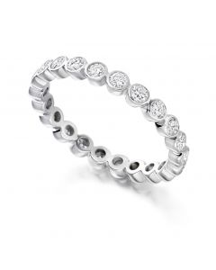Platinum eternity ring with brilliant round cut diamonds. 1.00cts