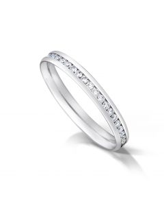 Platinum full hoop brilliant round cut diamond eternity ring. 0.37cts