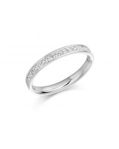 Platinum half hoop princess cut diamond eternity ring. 0.50cts