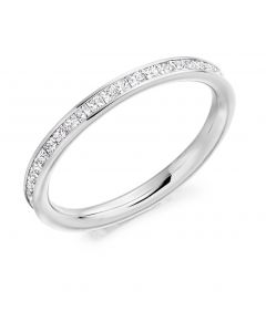 Platinum full hoop princess cut diamond eternity ring. 0.70cts