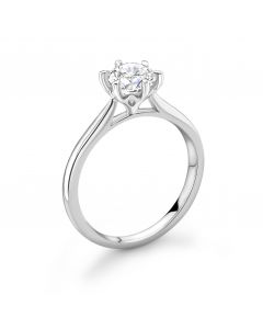 Platinum brilliant round single stone diamond engagement ring. 0.46cts