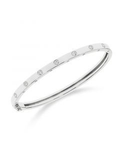 18ct white gold bangle with invisible set diamonds. 1.00cts