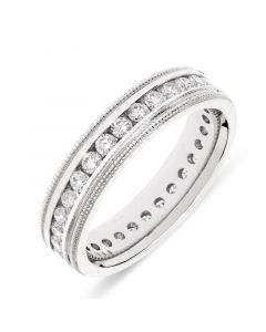 18ct white gold brilliant round cut diamond eternity ring. 1.00cts