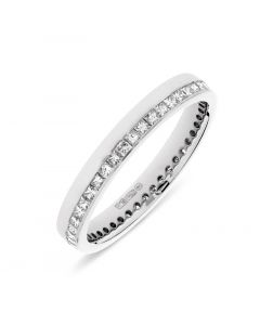 Platinum full hoop princess cut diamond eternity ring. 0.51cts