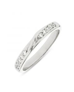 Platinum brilliant round cut diamond half hoop eternity ring. 0.15cts