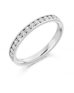 Platinum brilliant round cut diamond full hoop eternity ring. 0.75cts