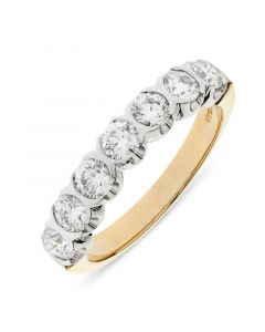 18ct yellow gold  7 stone eternity ring. 1.16cts
