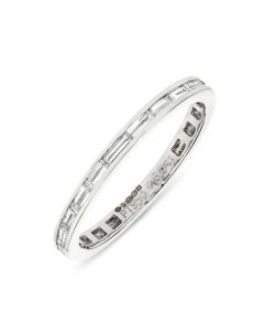 Platinum full hoop baguette cut diamond eternity ring. 0.69cts