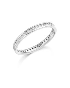 Platinum brilliant round cut diamond full hoop eternity ring. 0.50cts
