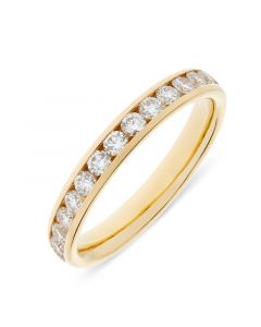 18ct yellow gold brilliant round cut diamond full hoop eternity ring. 1.04cts