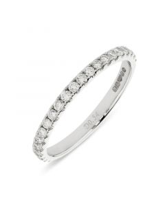 Platinum full hoop round cut diamond eternity ring. 0.54cts