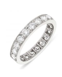 Platinum brilliant round cut diamond eternity ring. 1.76cts