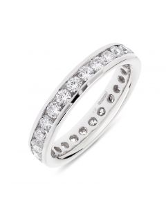 Platinum brilliant cut diamond full hoop eternity ring. 1.25cts