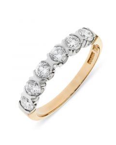 18ct yellow gold 3.6mm 6 stone brilliant round cut diamond eternity ring. 1.77cts