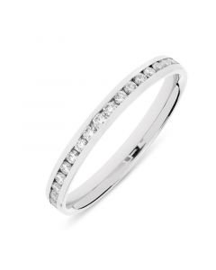 Platinum diamond channel set full hoop eternity ring. 0.41cts