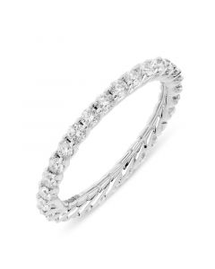 Platinum full hoop wedding ring with brilliant round cut diamonds. 1.00cts