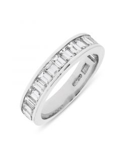 Platinum 4.5mm baguette cut diamond eternity ring. 2.04cts