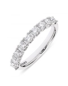 Platinum 9 stone brilliant round cut diamond eternity ring. 0.69cts