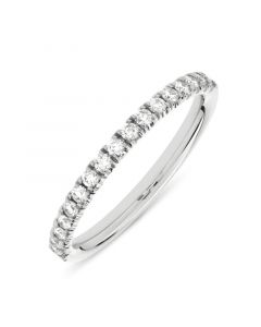 Platinum brilliant round cut diamond half hoop eternity ring. 0.35cts