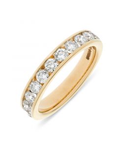18ct yellow gold brilliant round cut diamond eternity ring. 1.00cts