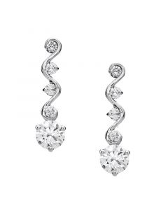 18ct white gold diamond drop earrings. 1.39cts