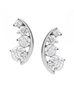 18ct white gold diamond drop earrings. 1.10cts