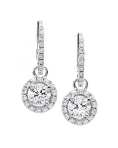 18ct white gold diamond drop earrings. 1.00cts