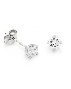 18ct whit gold brilliant round cut diamond stud earrings. 0.64cts