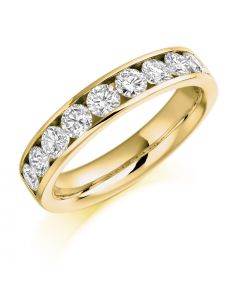18ct yellow gold brilliant round cut diamond half hoop eternity ring. 1.00cts.