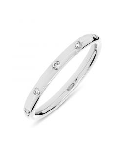 Platinum 2mm wedding ring with brilliant round cut diamonds. 0.15cts