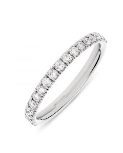 Platinum half hoop round cut diamond wedding ring. 0.37cts