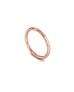 18ct Rose Gold 2mm Traditional Court Plain Wedding Band