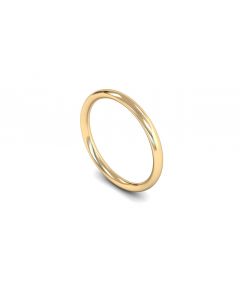 18ct Yellow Gold 2mm Traditional Court Plain Wedding Band