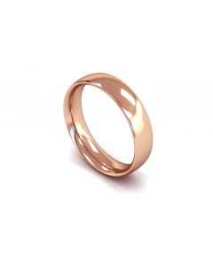 18ct Rose Gold 5mm Traditional Court Plain Wedding Band