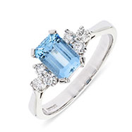 Aqua Gemstone with Diamonds